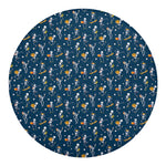 Funny Skeleton Party Pattern Print Round Blanket