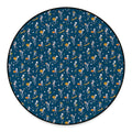 Funny Skeleton Party Pattern Print Round Floor Mat