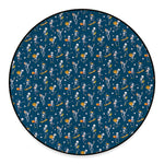 Funny Skeleton Party Pattern Print Round Floor Mat
