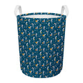 Funny Skeleton Party Pattern Print Round Laundry Basket