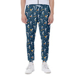 Funny Skeleton Party Pattern Print Scuba Joggers