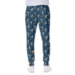 Funny Skeleton Party Pattern Print Scuba Joggers
