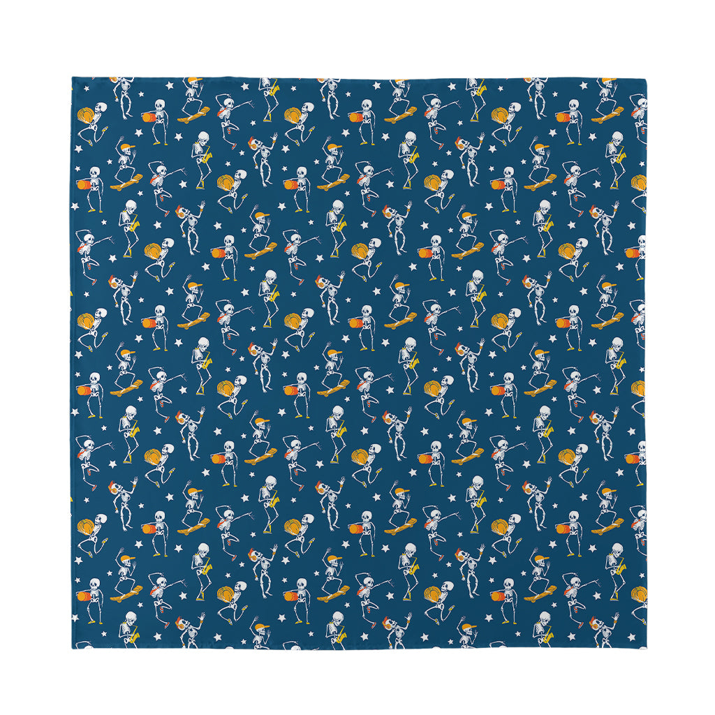 Funny Skeleton Party Pattern Print Silk Bandana