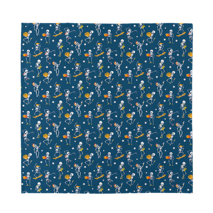 Funny Skeleton Party Pattern Print Silk Bandana