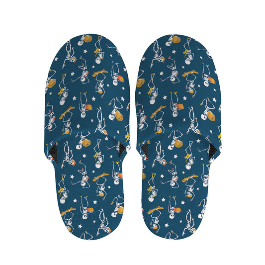 Funny Skeleton Party Pattern Print Slippers