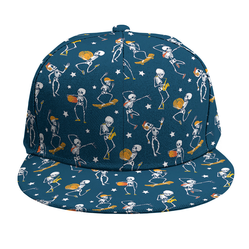 Funny Skeleton Party Pattern Print Snapback Cap