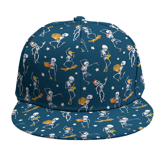 Funny Skeleton Party Pattern Print Snapback Cap