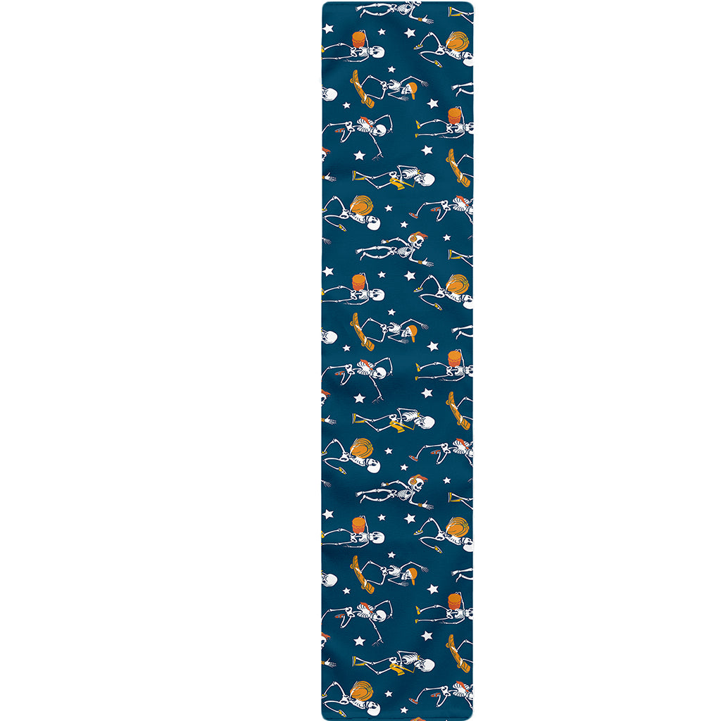 Funny Skeleton Party Pattern Print Table Runner