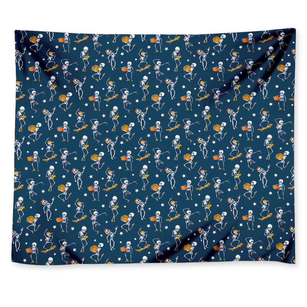 Funny Skeleton Party Pattern Print Tapestry