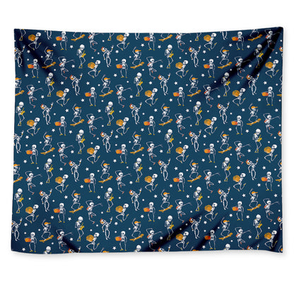 Funny Skeleton Party Pattern Print Tapestry