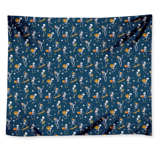 Funny Skeleton Party Pattern Print Tapestry