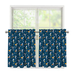 Funny Skeleton Party Pattern Print Tier Curtains