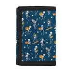 Funny Skeleton Party Pattern Print Trifold Wallet