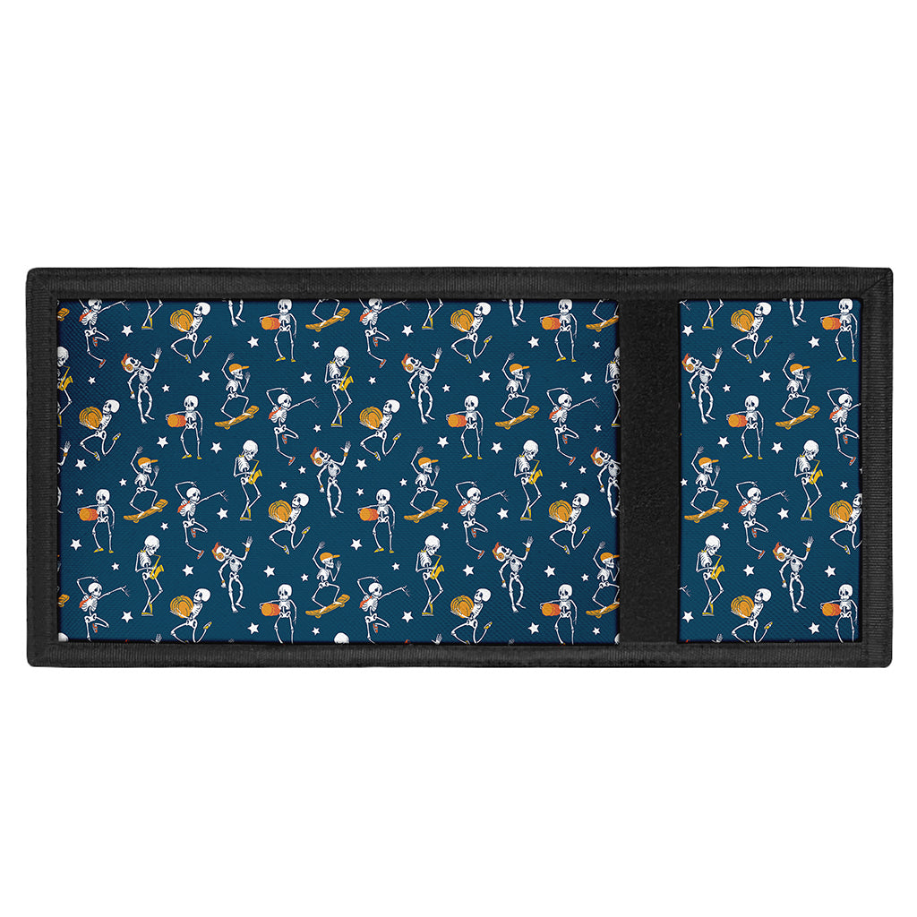 Funny Skeleton Party Pattern Print Trifold Wallet