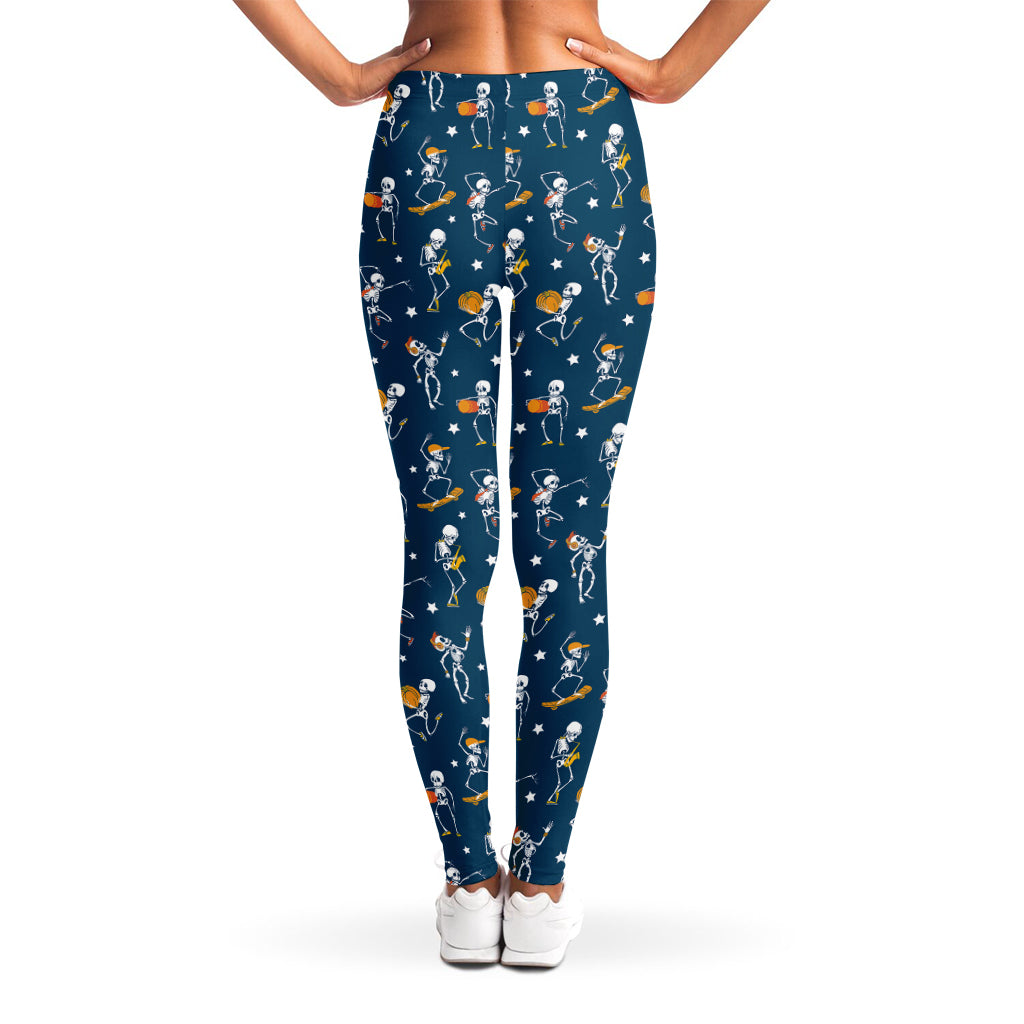 Funny Skeleton Party Pattern Print Women's Leggings