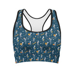 Funny Skeleton Party Pattern Print Women's Sports Bra