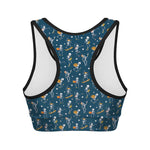 Funny Skeleton Party Pattern Print Women's Sports Bra