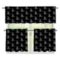 Gadsden Flag Pattern Print 3 Piece Kitchen Curtains