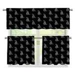 Gadsden Flag Pattern Print 3 Piece Kitchen Curtains