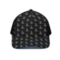 Gadsden Flag Pattern Print Black Mesh Trucker Hat