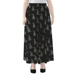 Gadsden Flag Pattern Print Chiffon Maxi Skirt