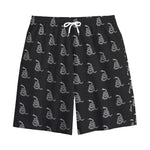 Gadsden Flag Pattern Print Cotton Shorts