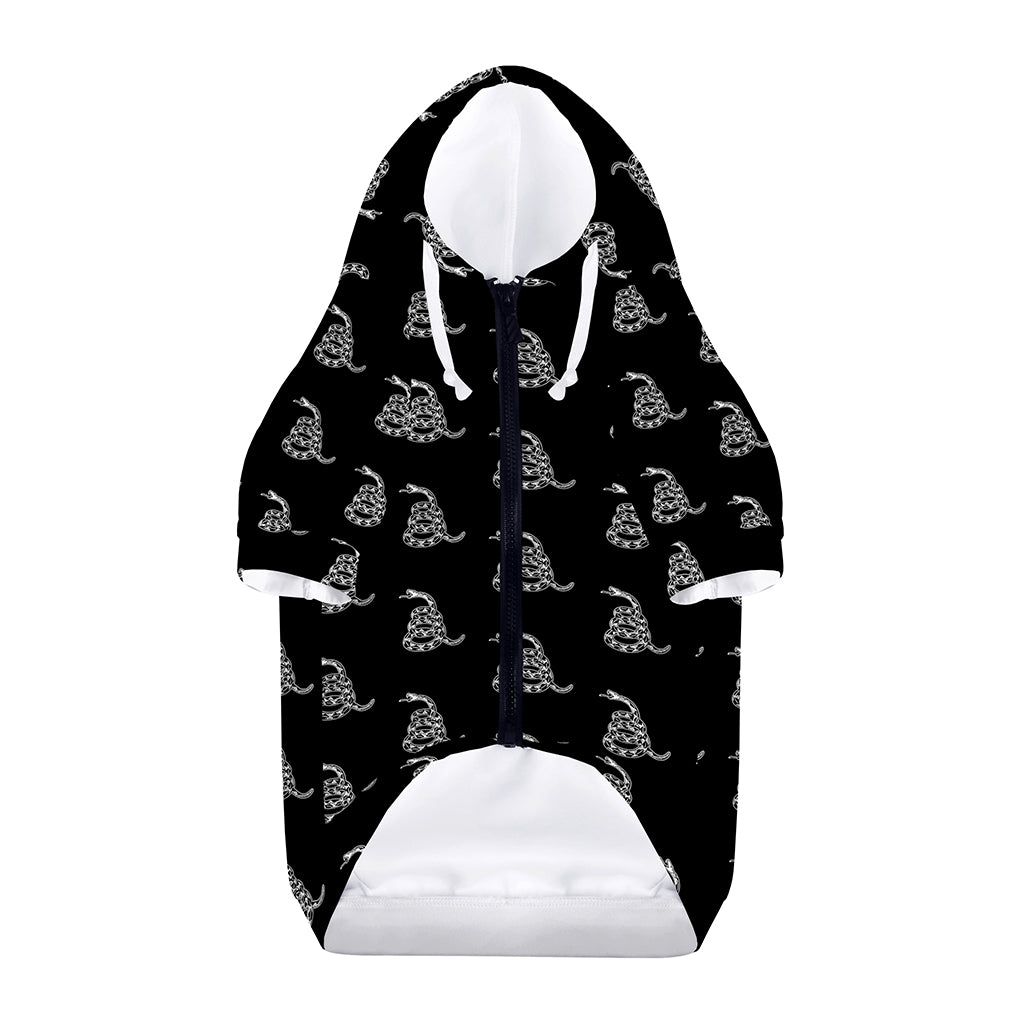 Gadsden Flag Pattern Print Dog Zip Up Hoodie