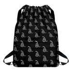 Gadsden Flag Pattern Print Drawstring Backpack