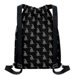 Gadsden Flag Pattern Print Drawstring Backpack