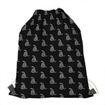 Gadsden Flag Pattern Print Drawstring Bag