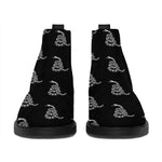 Gadsden Flag Pattern Print Flat Ankle Boots