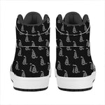 Gadsden Flag Pattern Print High Top Leather Sneakers