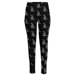 Gadsden Flag Pattern Print High-Waisted Pocket Leggings