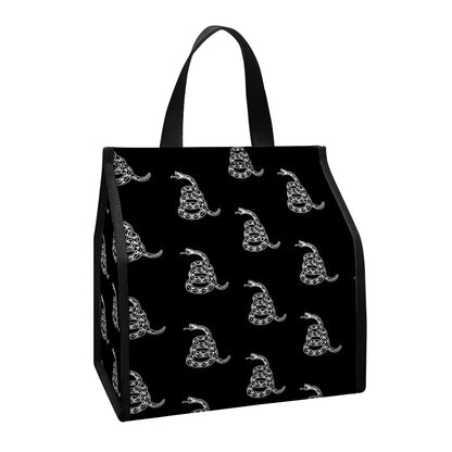 Gadsden Flag Pattern Print Insulated Lunch Tote