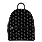 Gadsden Flag Pattern Print Leather Backpack