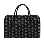 Gadsden Flag Pattern Print Leather Duffle Bag