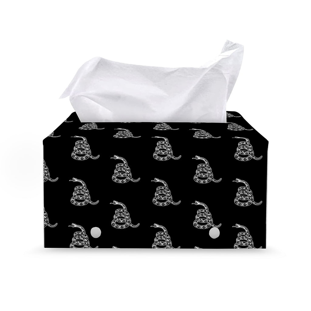 Gadsden Flag Pattern Print Leather Tissue Box Cover
