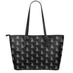 Gadsden Flag Pattern Print Leather Tote Bag