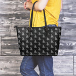 Gadsden Flag Pattern Print Leather Tote Bag
