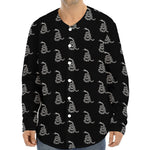 Gadsden Flag Pattern Print Long Sleeve Baseball Jersey