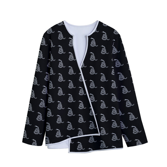 Gadsden Flag Pattern Print Long Sleeve Short Coat