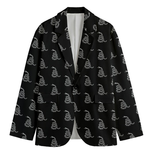 Gadsden Flag Pattern Print Men's Blazer
