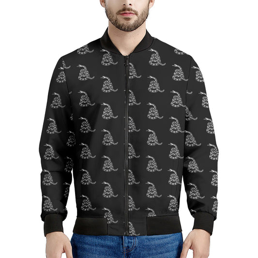 Gadsden Flag Pattern Print Men's Bomber Jacket