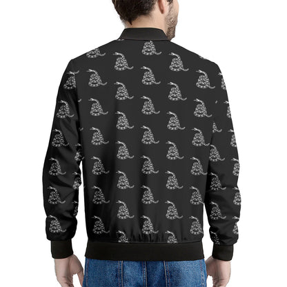 Gadsden Flag Pattern Print Men's Bomber Jacket