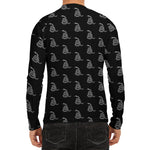 Gadsden Flag Pattern Print Men's Long Sleeve Rash Guard