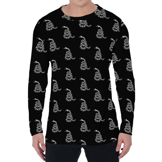 Gadsden Flag Pattern Print Men's Long Sleeve T-Shirt