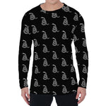 Gadsden Flag Pattern Print Men's Long Sleeve T-Shirt