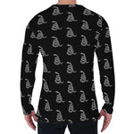 Gadsden Flag Pattern Print Men's Long Sleeve T-Shirt