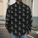 Gadsden Flag Pattern Print Men's Shirt Jacket