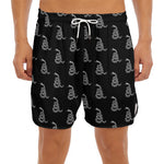 Gadsden Flag Pattern Print Men's Split Running Shorts